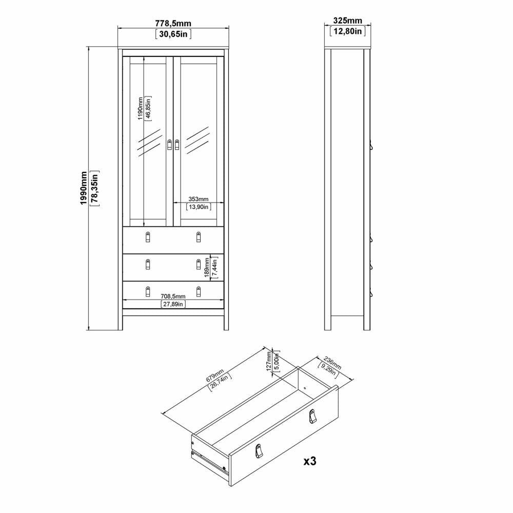 Madrid Vitrinskåp – Vit
