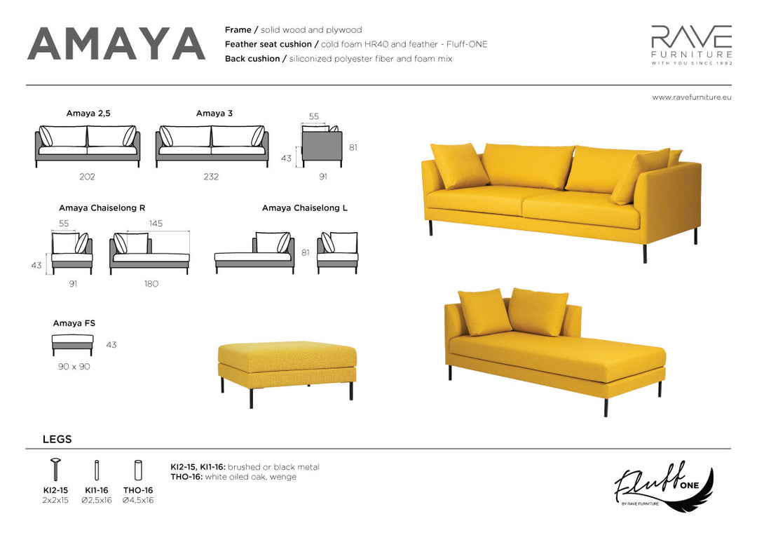 Amaya 3-sits soffa