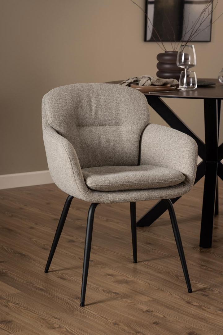 Dora karmstol – beige tyg