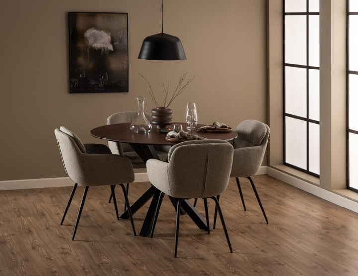 Dora karmstol – beige tyg
