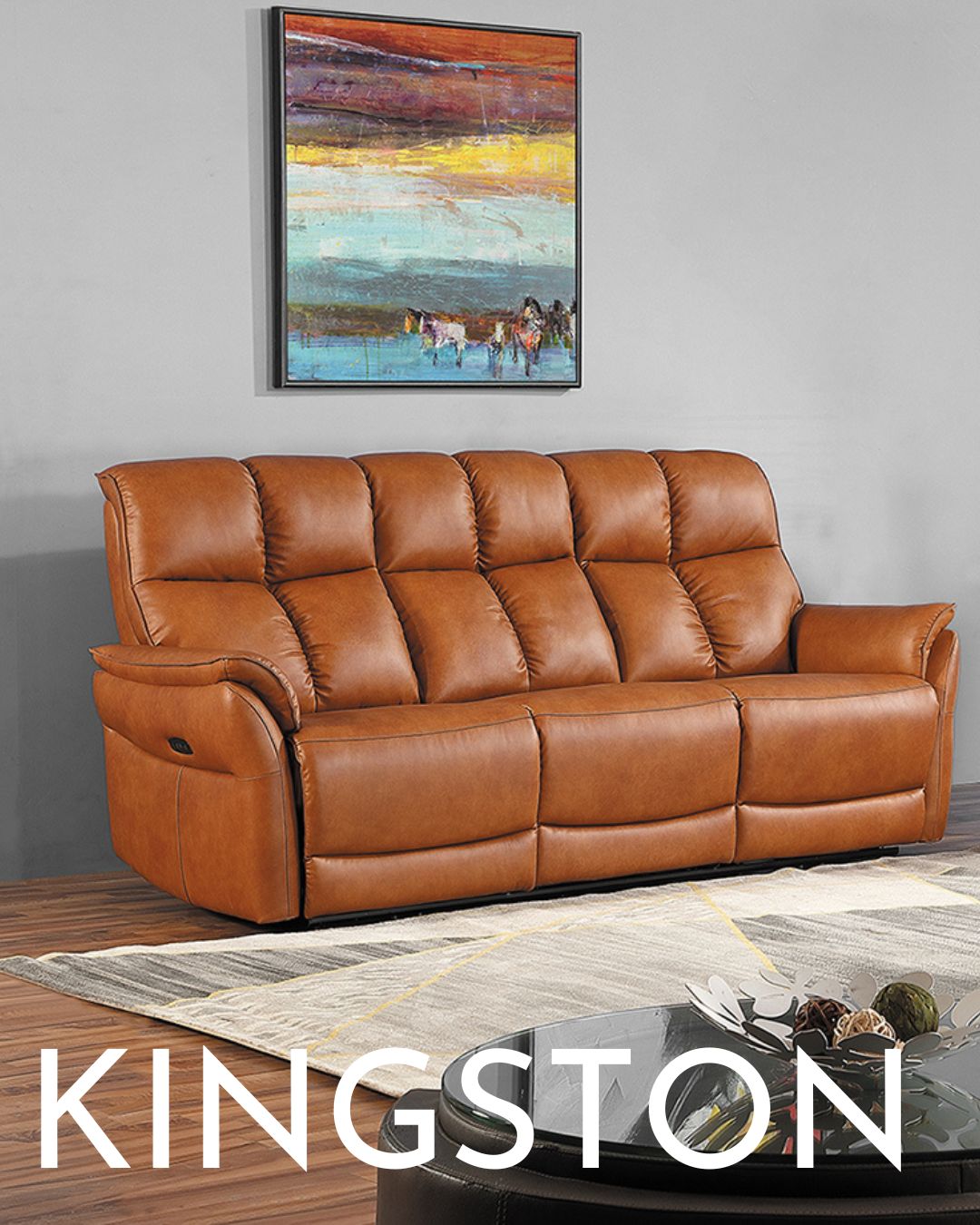 Kingston 3-sits Reclinersoffa med hög rygg