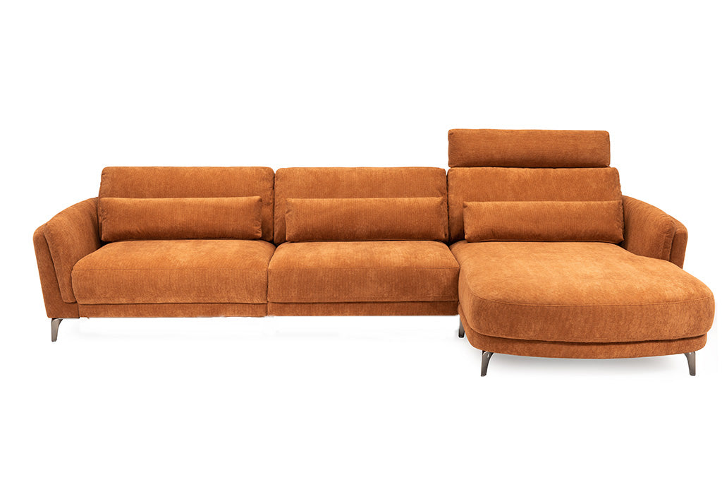 London 3-sits med rundad schäslong