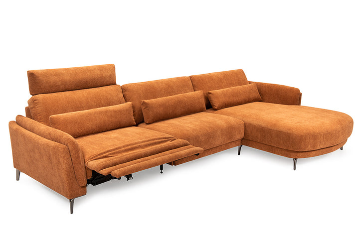 London 3-sits med rundad schäslong