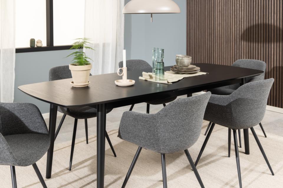 Montreux Matbord Svart 180-219 cm.