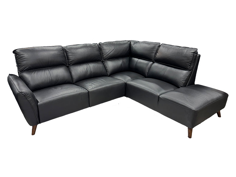 Phoenix Svart skinnsoffa Öppet avslut