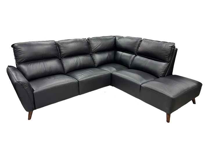 Phoenix Svart skinnsoffa Öppet avslut