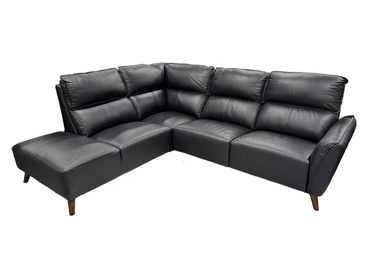 Phoenix Svart skinnsoffa Öppet avslut