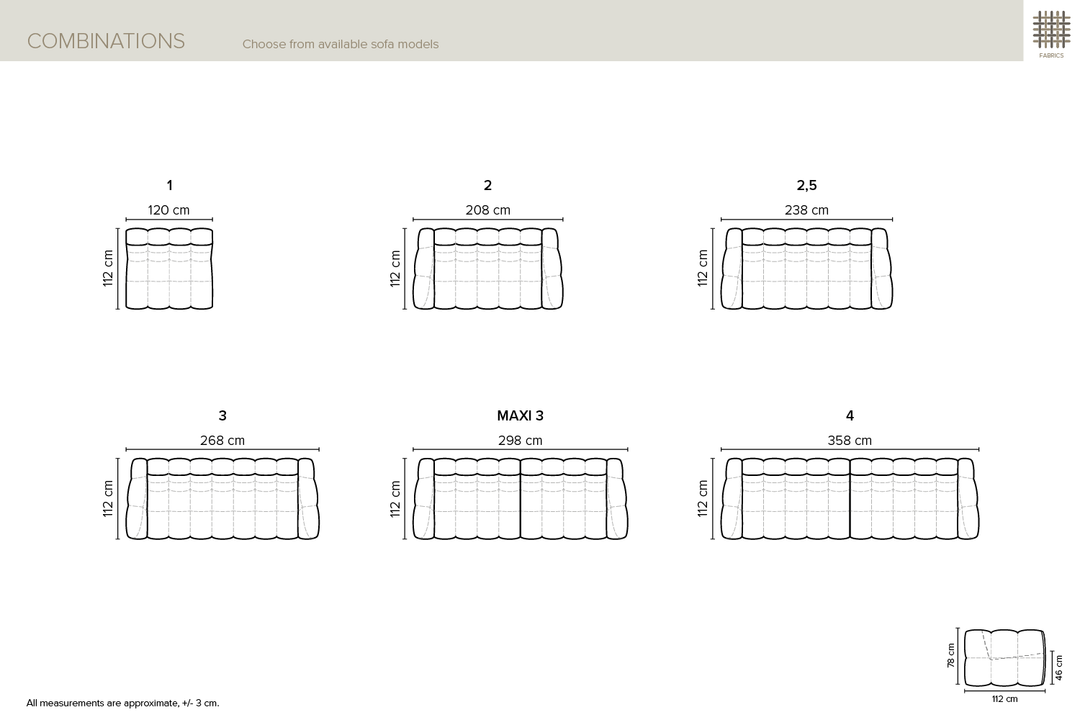 Bublee/Moby 3-sits Soffa Grön
