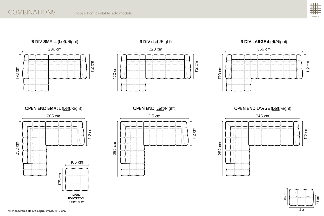 Bublee/Moby 3-sits Soffa Grön
