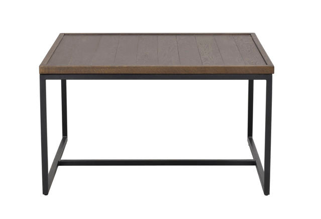 Deerfield soffbord 70x70 brun ek/svart metall