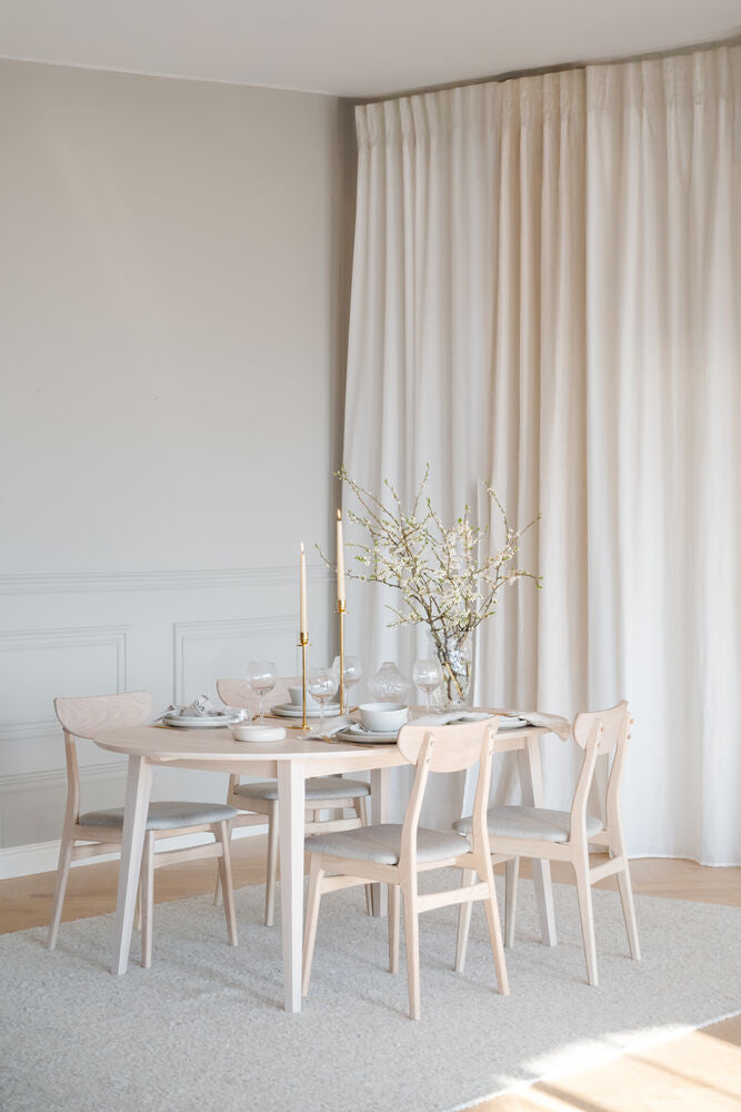 Rodham stol vitpigment ek/grå-beige