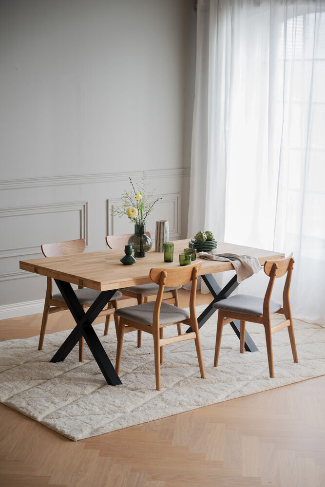 Rodham stol ek/grå-beige