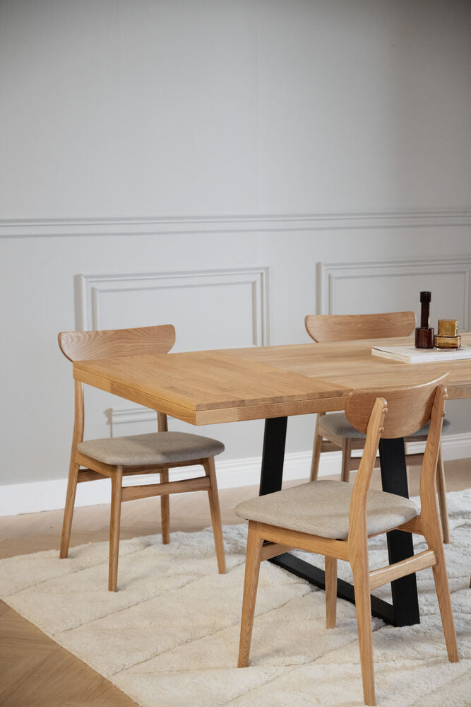 Rodham stol ek/grå-beige