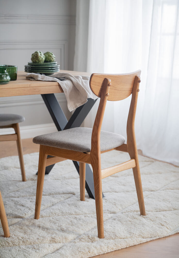 Rodham stol ek/grå-beige
