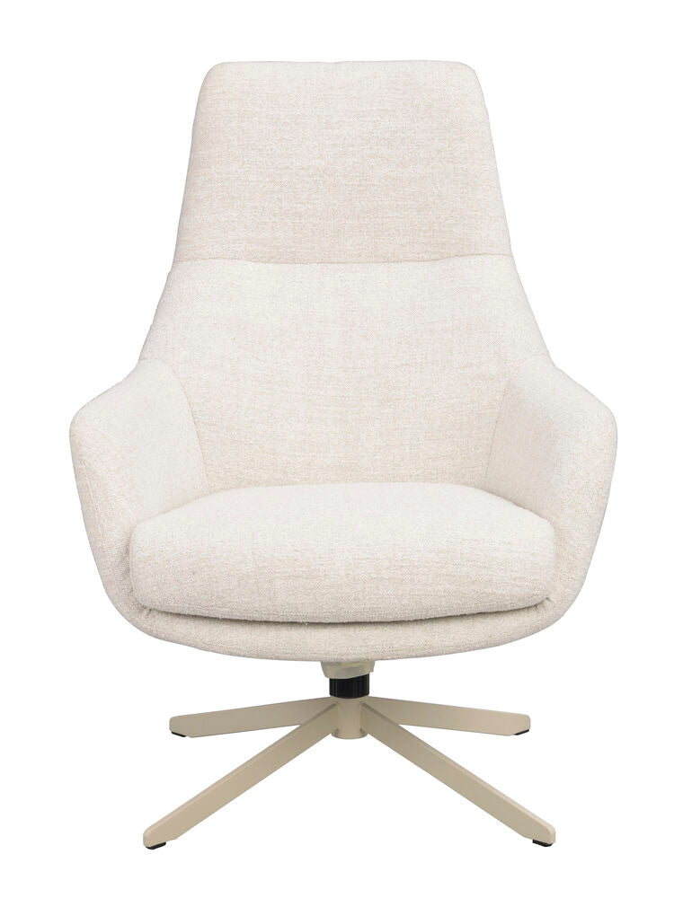 Conroe fåtölj ljusbeige tyg/beige metall snurr