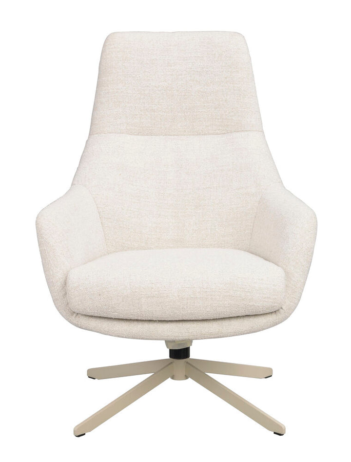 Conroe fåtölj ljusbeige tyg/beige metall snurr