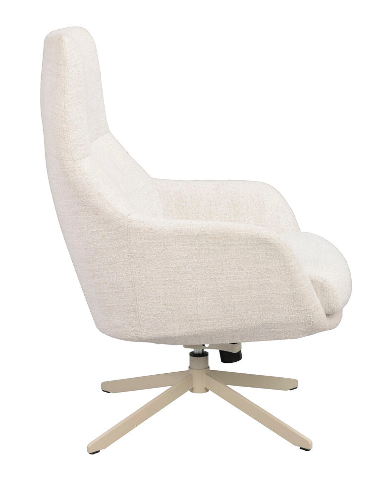 Conroe fåtölj ljusbeige tyg/beige metall snurr