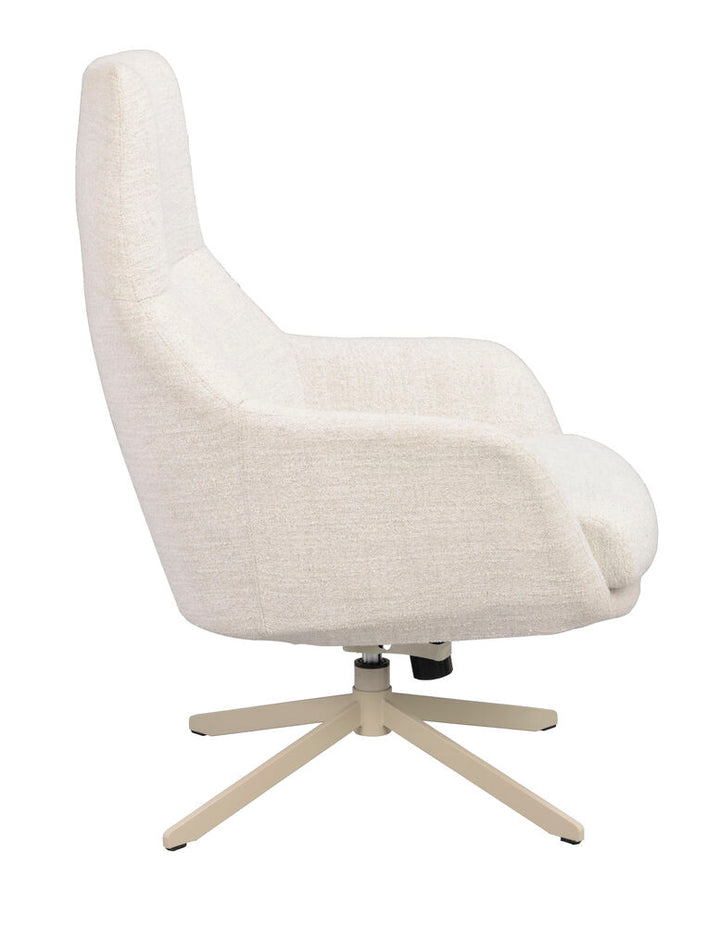 Conroe fåtölj ljusbeige tyg/beige metall snurr