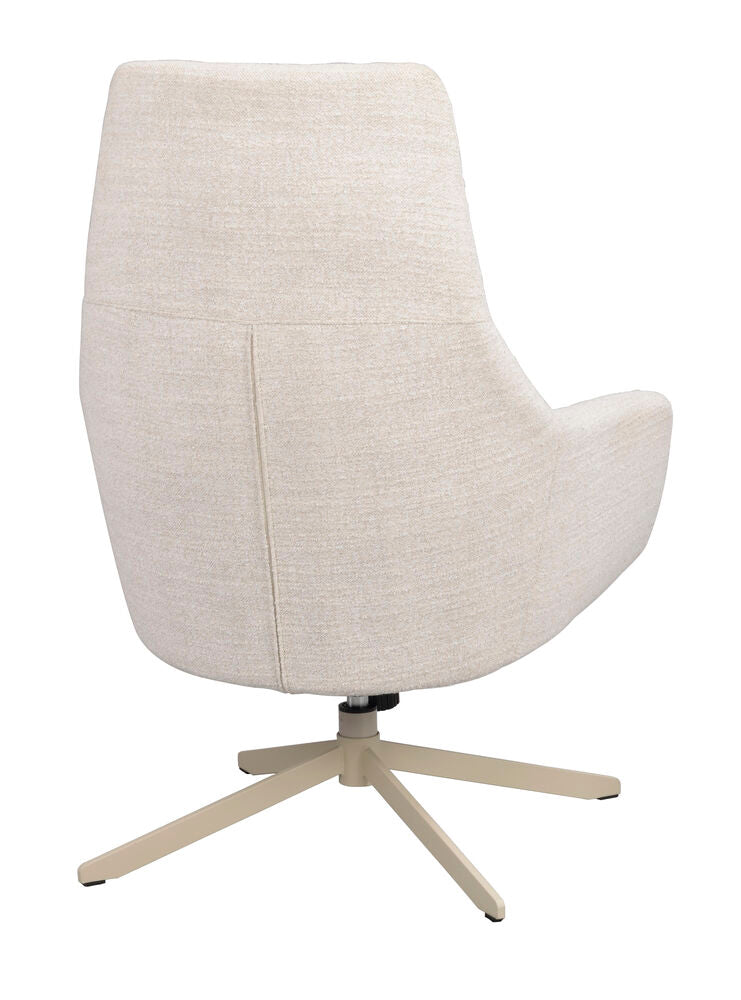 Conroe fåtölj ljusbeige tyg/beige metall snurr