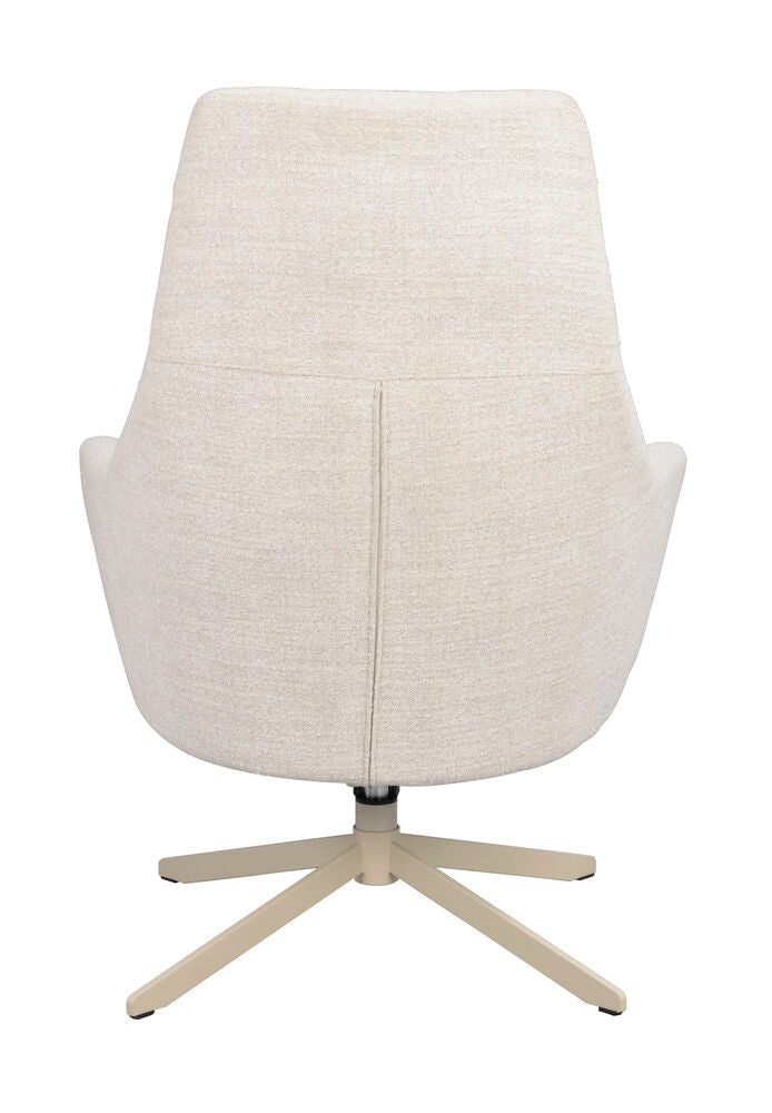 Conroe fåtölj ljusbeige tyg/beige metall snurr
