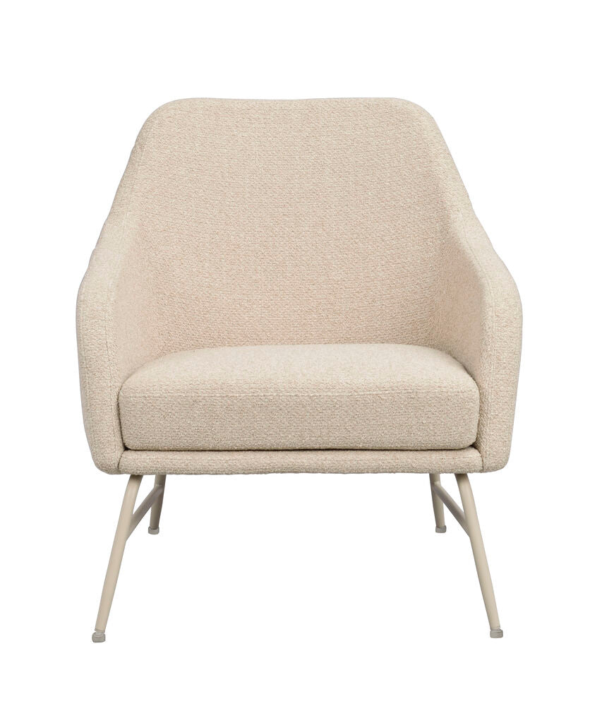 Eldwin fåtölj beige tyg/beige metall