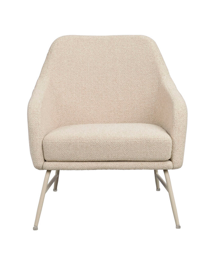 Eldwin fåtölj beige tyg/beige metall