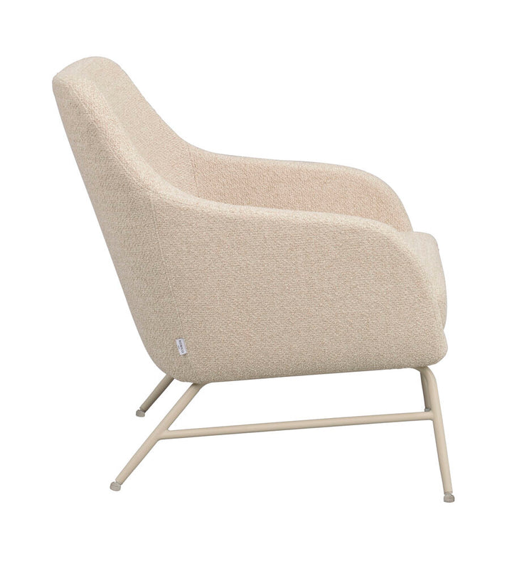 Eldwin fåtölj beige tyg/beige metall
