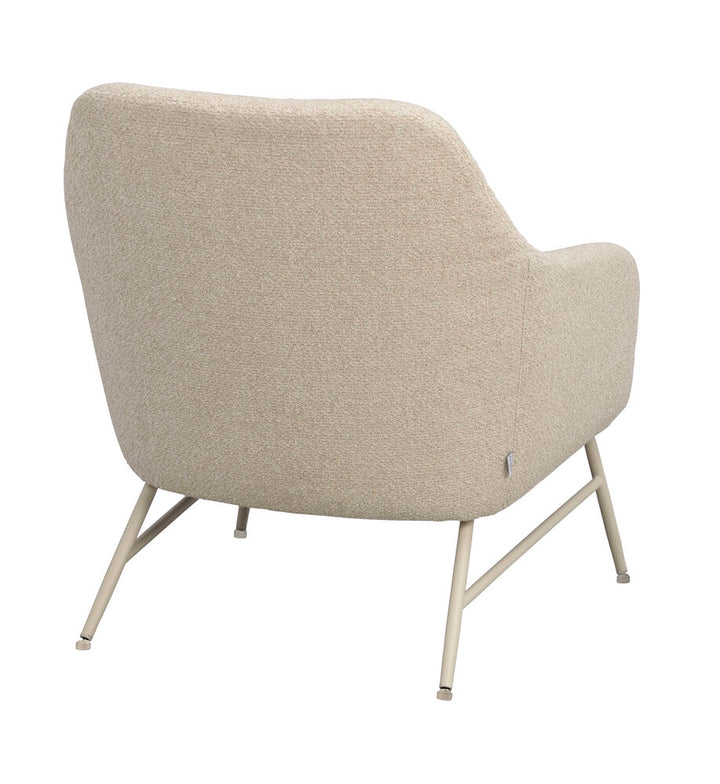 Eldwin fåtölj beige tyg/beige metall