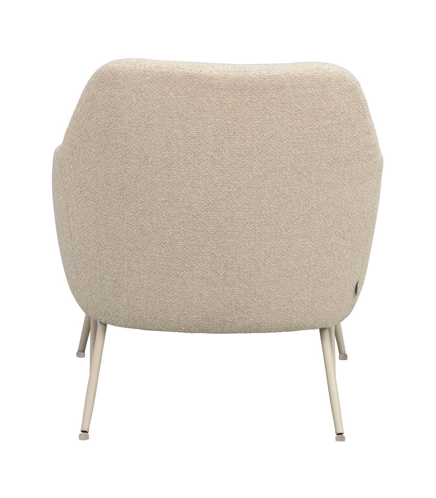Eldwin fåtölj beige tyg/beige metall