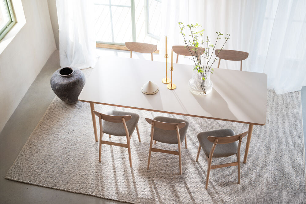 Rodham stol vitpigment ek/grå-beige
