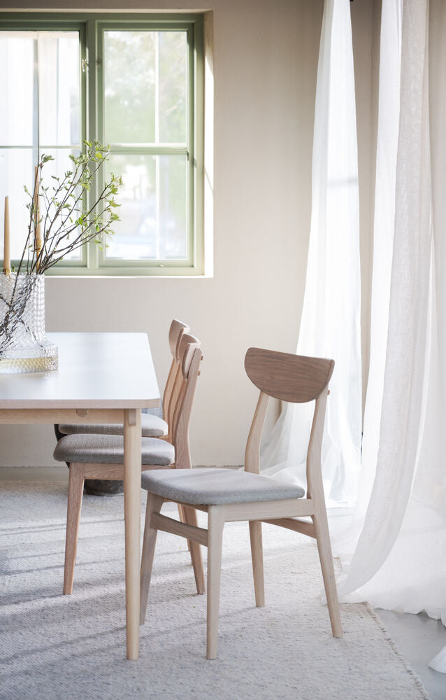 Rodham stol vitpigment ek/grå-beige