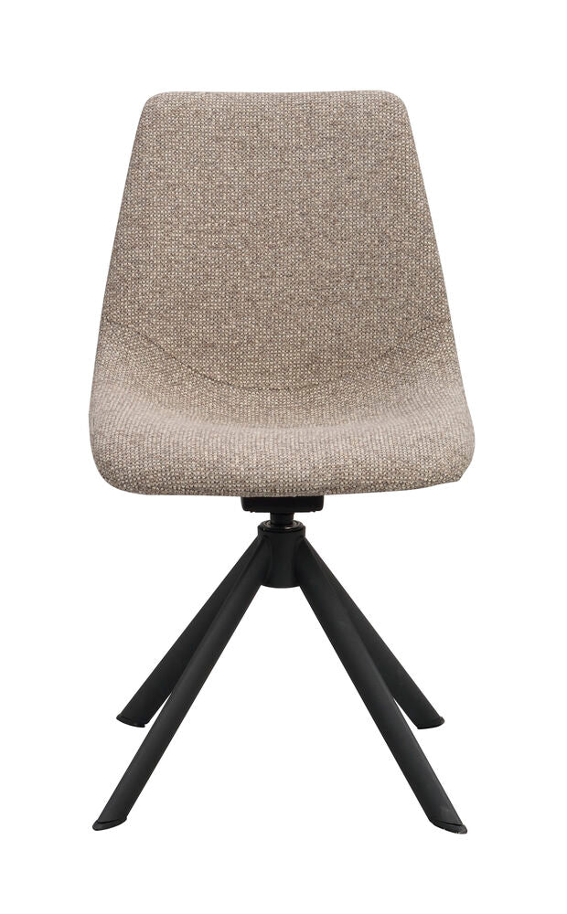 Dunmore stol mörkbeige tyg/svart metall snurr-tilt