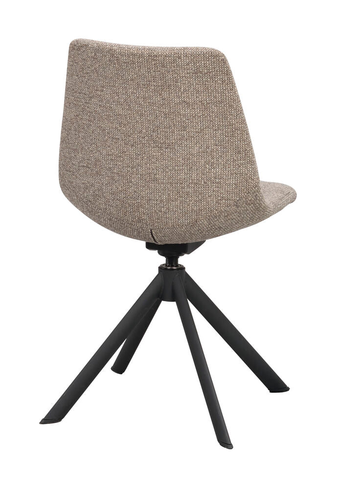Dunmore stol mörkbeige tyg/svart metall snurr-tilt