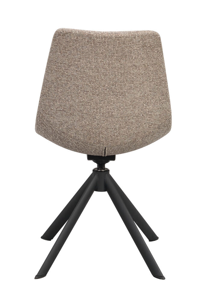 Dunmore stol mörkbeige tyg/svart metall snurr-tilt