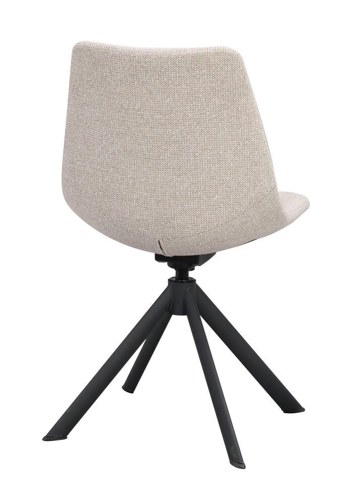 Dunmore stol ljusbeige tyg/svart metall snurr-tilt