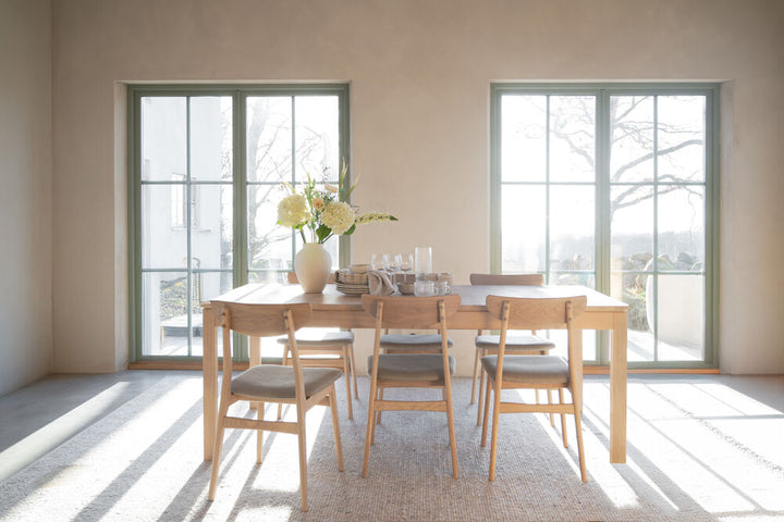 Rodham stol vitpigment ek/grå-beige