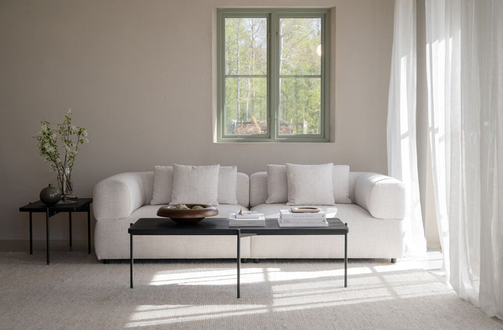 Falkner soffa 3-sits ljusbeige tyg Oscar #1 (k3)