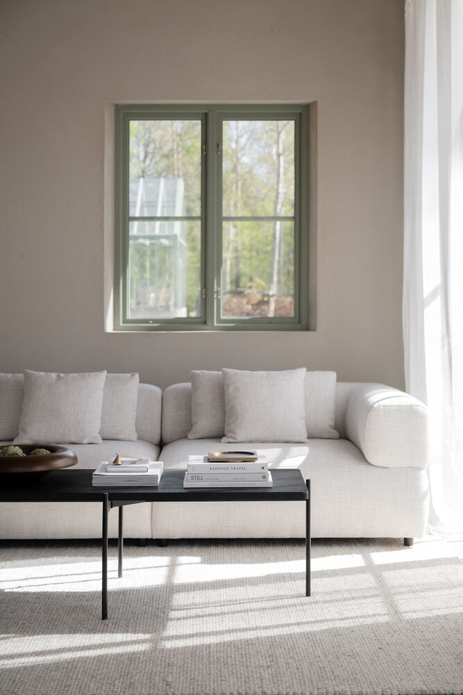 Falkner soffa 3-sits ljusbeige tyg Oscar #1 (k3)