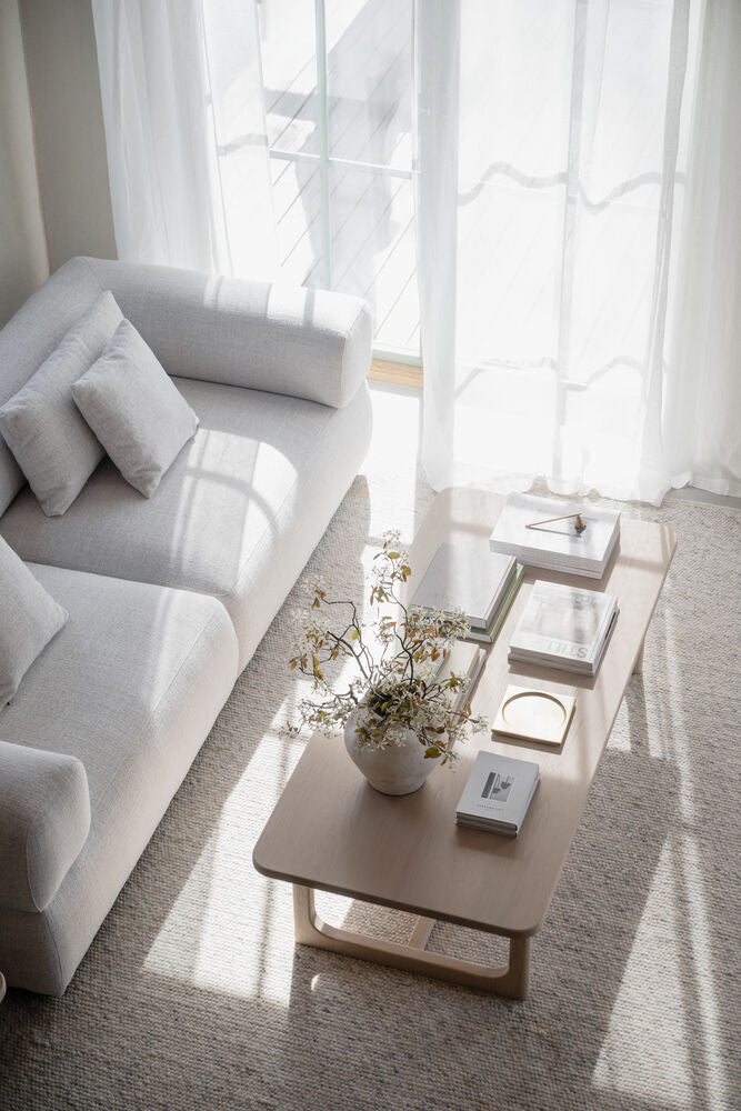 Falkner soffa 3-sits ljusbeige tyg Oscar #1 (k3)
