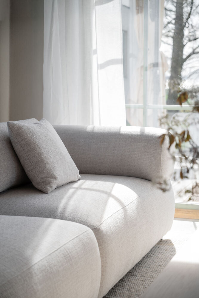 Falkner soffa 3-sits ljusbeige tyg Oscar #1 (k3)