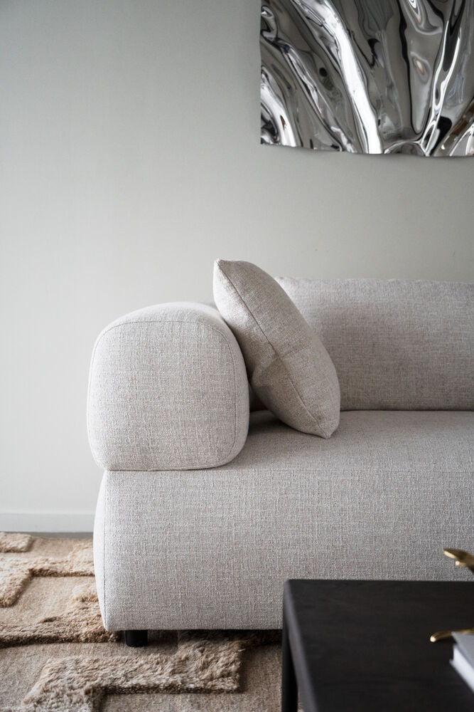 Falkner soffa 3-sits ljusbeige tyg Oscar #1 (k3)