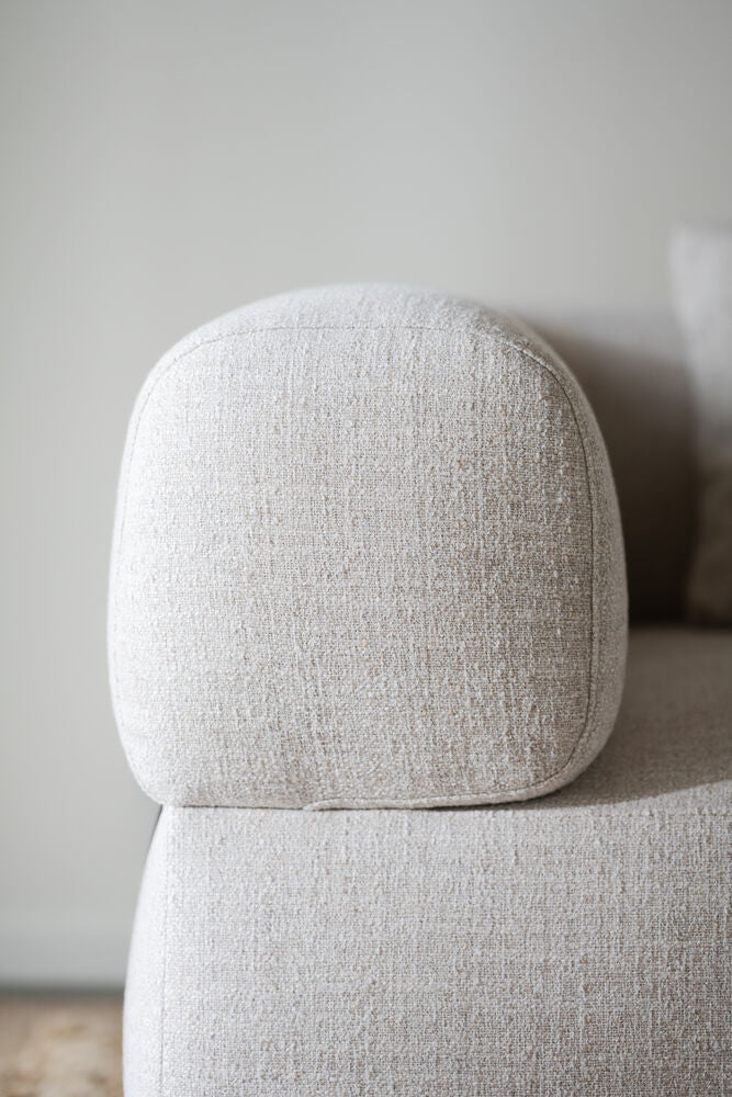 Falkner soffa 3-sits ljusbeige tyg Oscar #1 (k3)