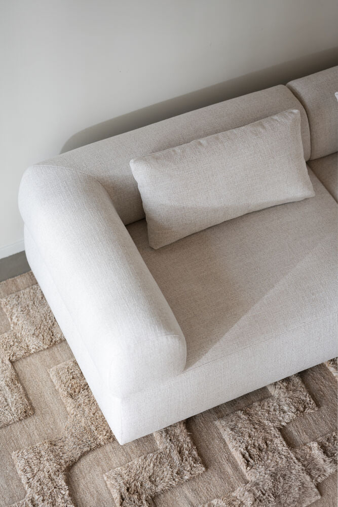 Falkner soffa 3-sits ljusbeige tyg Oscar #1 (k3)