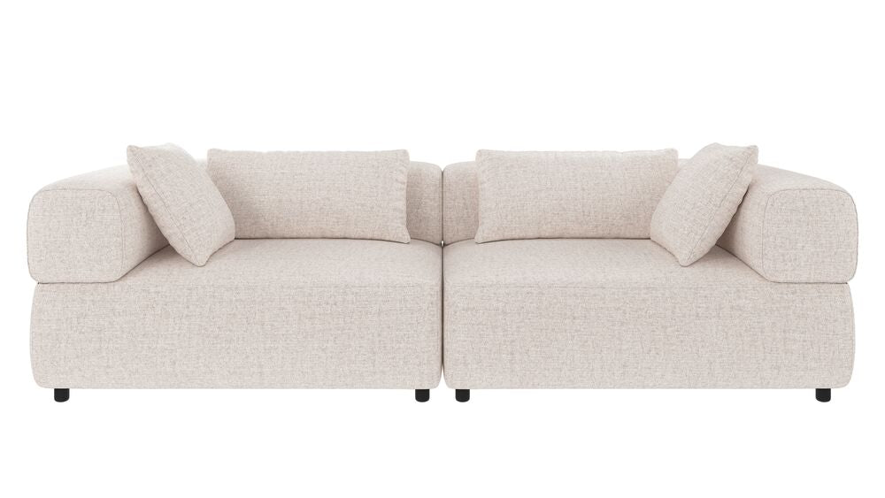 Falkner soffa 3-sits ljusbeige tyg Oscar #1 (k3)