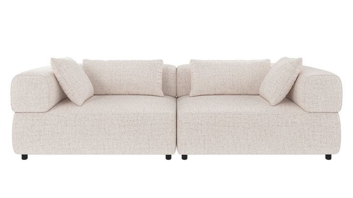 Falkner soffa 3-sits ljusbeige tyg Oscar #1 (k3)