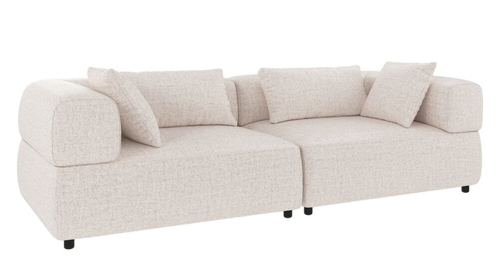 Falkner soffa 3-sits ljusbeige tyg Oscar #1 (k3)