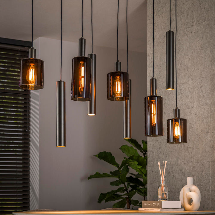 Taklampa Sepiora 5+4 Ljus Sienna Brun