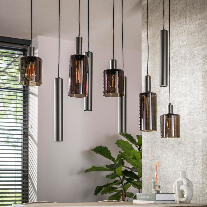 Taklampa Sepiora 5+4 Ljus Sienna Brun