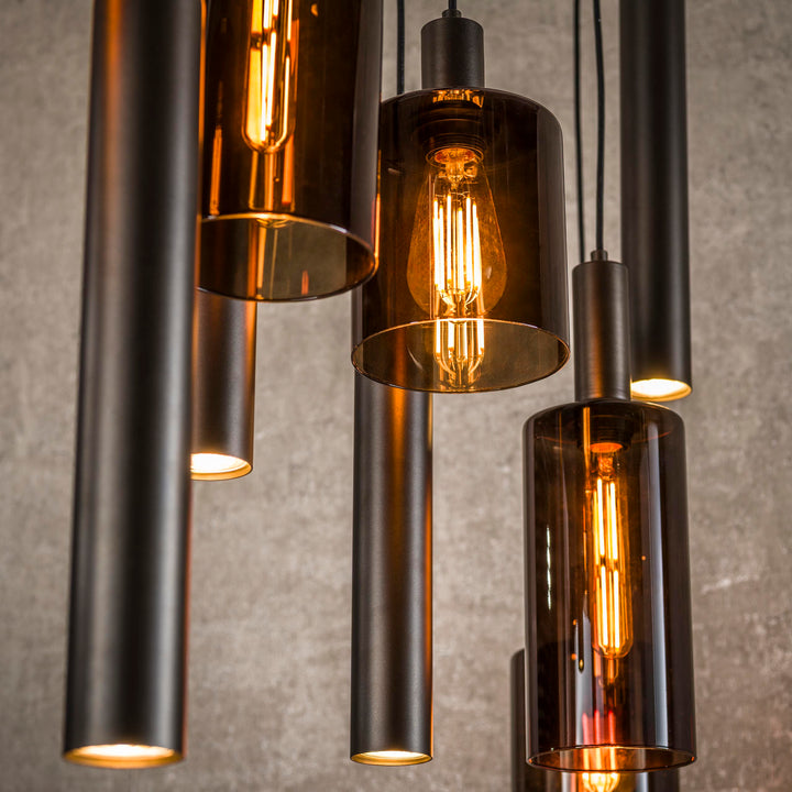 Taklampa Sepiora 5+4 Ljus Sienna Brun