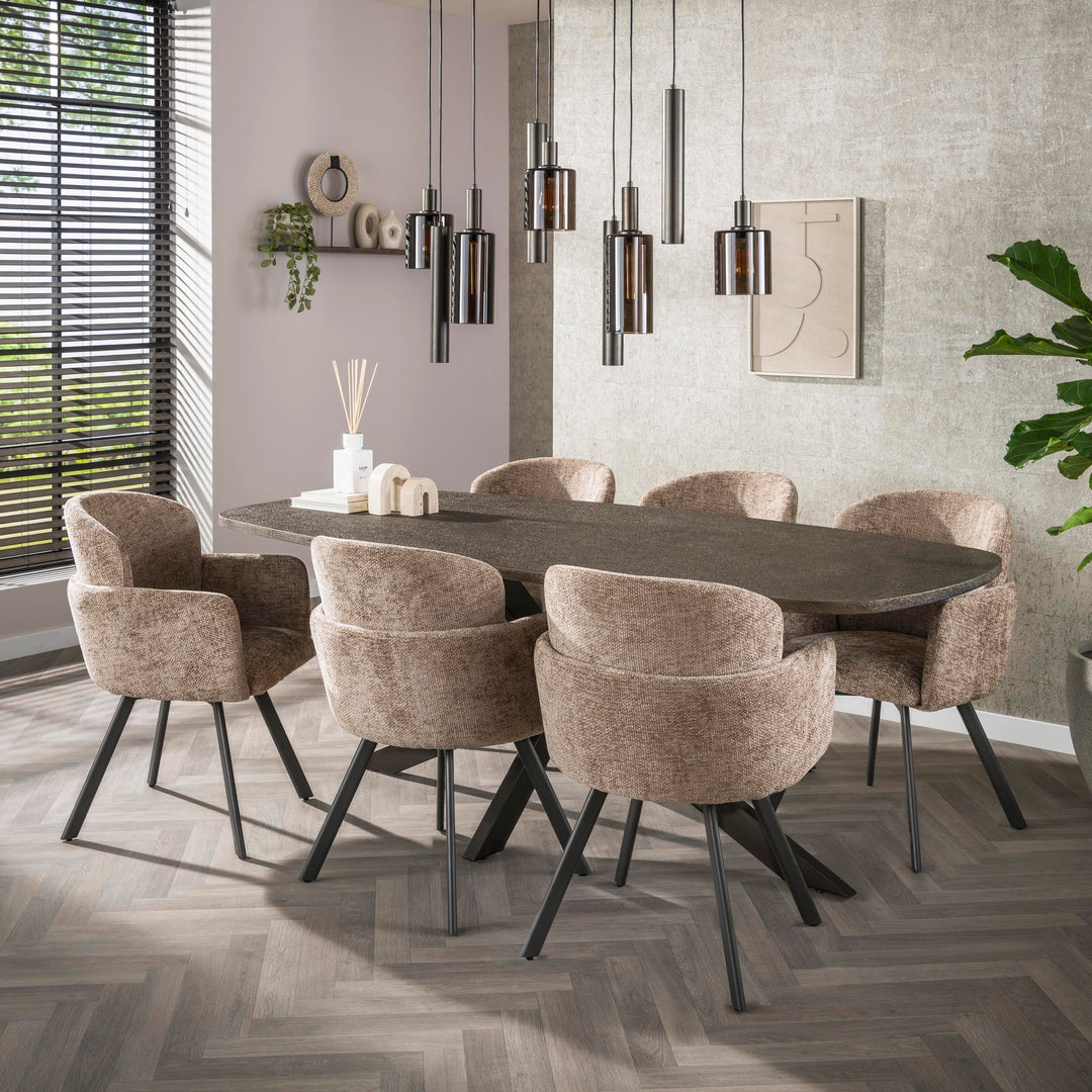 Taklampa Sepiora 5+4 Ljus Sienna Brun
